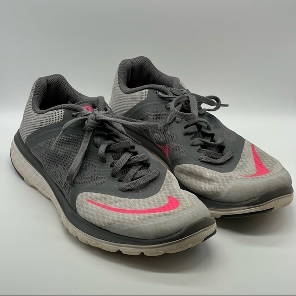 Nike FS Lite Run 3 Gray Sneaker Running Shoes - Picture 1 of 11